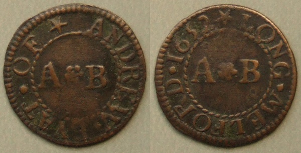 Long Melford, Andrew Byat 1652 farthing